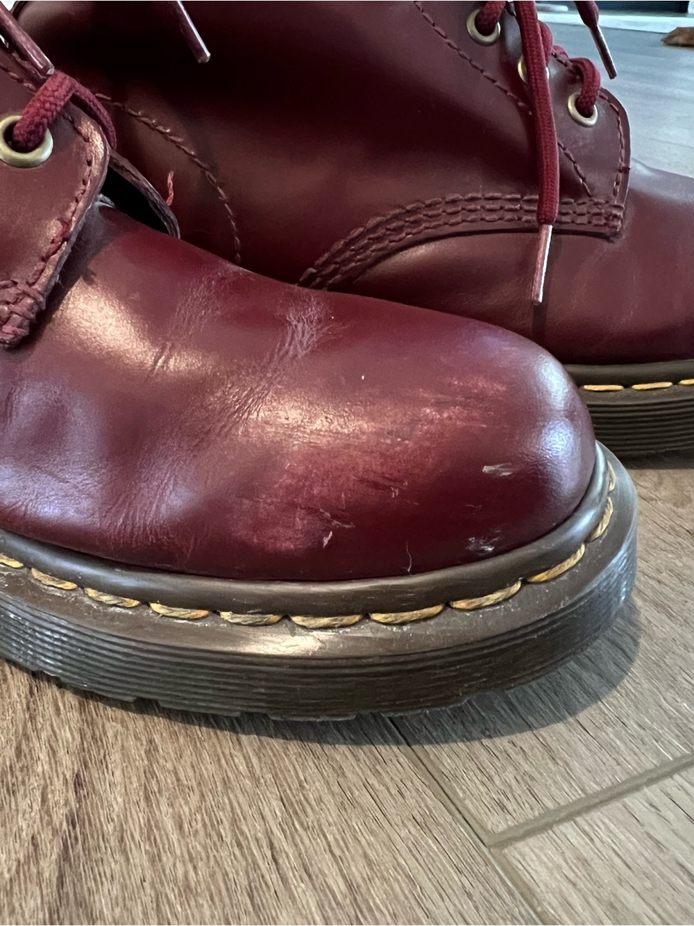 Women’s Dr Martens Pascal Cherry Red Lace-Up Leather Combat Boots US 8 / UK 6 - Picture 11 of 16